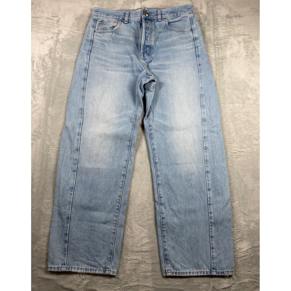 Madewell Pieced Barrel Leg Jeans Womens 28 Foster Light Wash Cotton Denim NV383